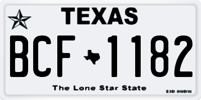 TX license plate BCF1182