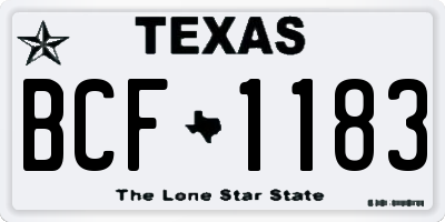 TX license plate BCF1183