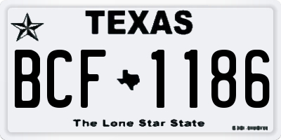 TX license plate BCF1186
