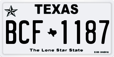 TX license plate BCF1187