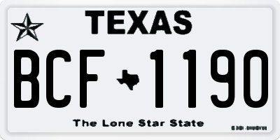TX license plate BCF1190