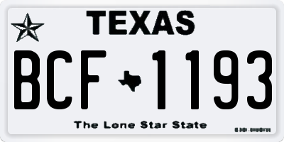 TX license plate BCF1193