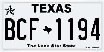 TX license plate BCF1194