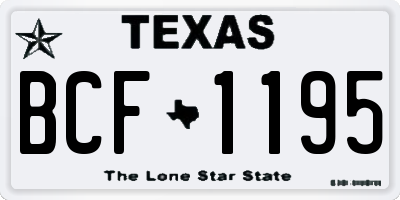 TX license plate BCF1195