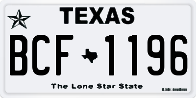 TX license plate BCF1196