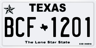 TX license plate BCF1201