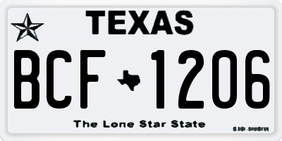TX license plate BCF1206