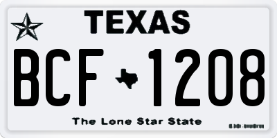 TX license plate BCF1208
