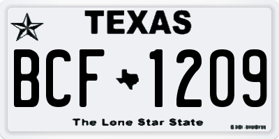 TX license plate BCF1209