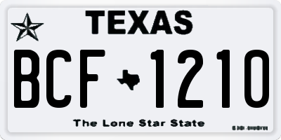 TX license plate BCF1210