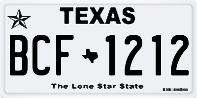TX license plate BCF1212
