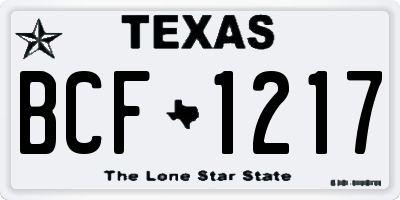 TX license plate BCF1217