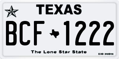 TX license plate BCF1222