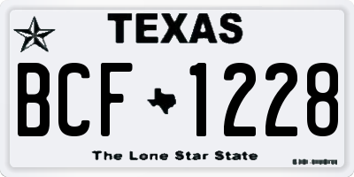 TX license plate BCF1228