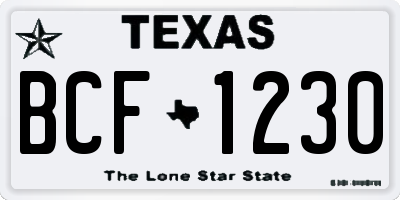 TX license plate BCF1230