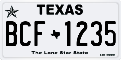 TX license plate BCF1235