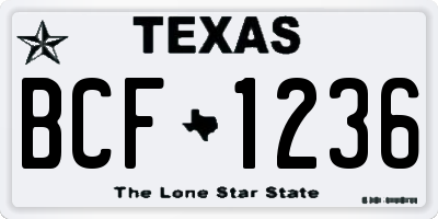 TX license plate BCF1236