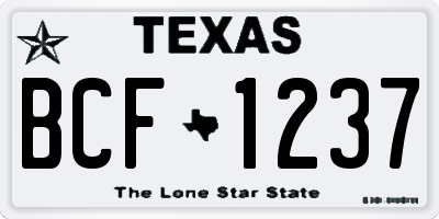 TX license plate BCF1237