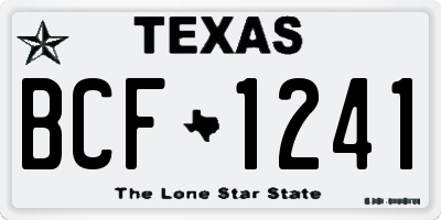 TX license plate BCF1241