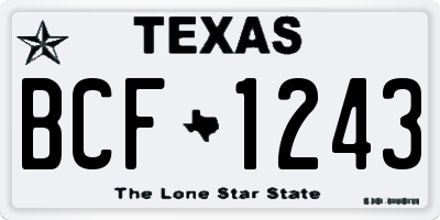 TX license plate BCF1243
