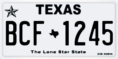 TX license plate BCF1245