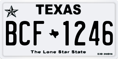 TX license plate BCF1246