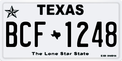 TX license plate BCF1248