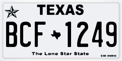 TX license plate BCF1249