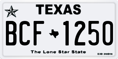 TX license plate BCF1250