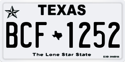 TX license plate BCF1252