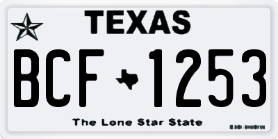TX license plate BCF1253
