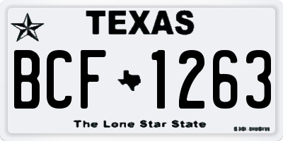 TX license plate BCF1263