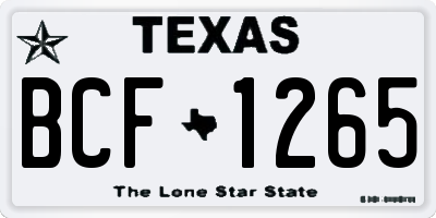 TX license plate BCF1265