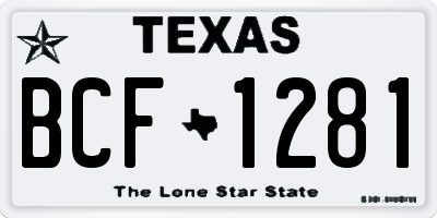 TX license plate BCF1281
