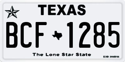 TX license plate BCF1285