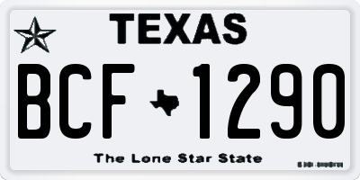 TX license plate BCF1290