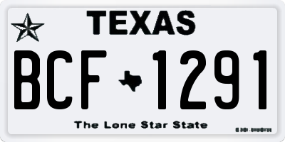 TX license plate BCF1291