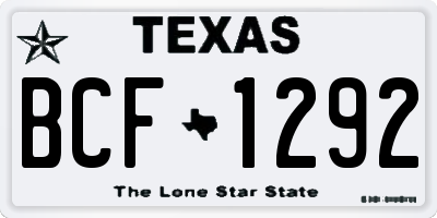 TX license plate BCF1292