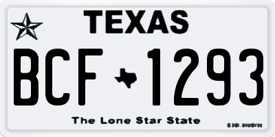 TX license plate BCF1293