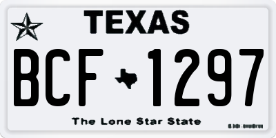 TX license plate BCF1297