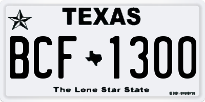 TX license plate BCF1300