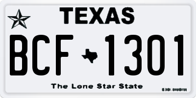 TX license plate BCF1301