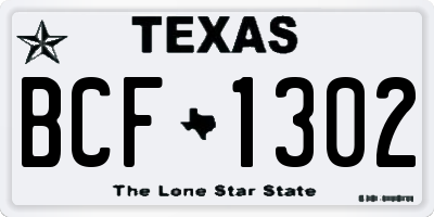 TX license plate BCF1302