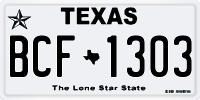 TX license plate BCF1303