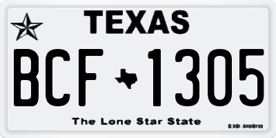 TX license plate BCF1305