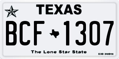 TX license plate BCF1307