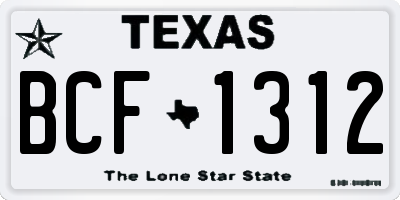 TX license plate BCF1312