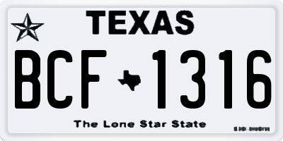 TX license plate BCF1316