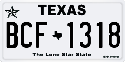 TX license plate BCF1318