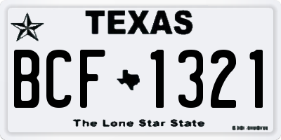 TX license plate BCF1321